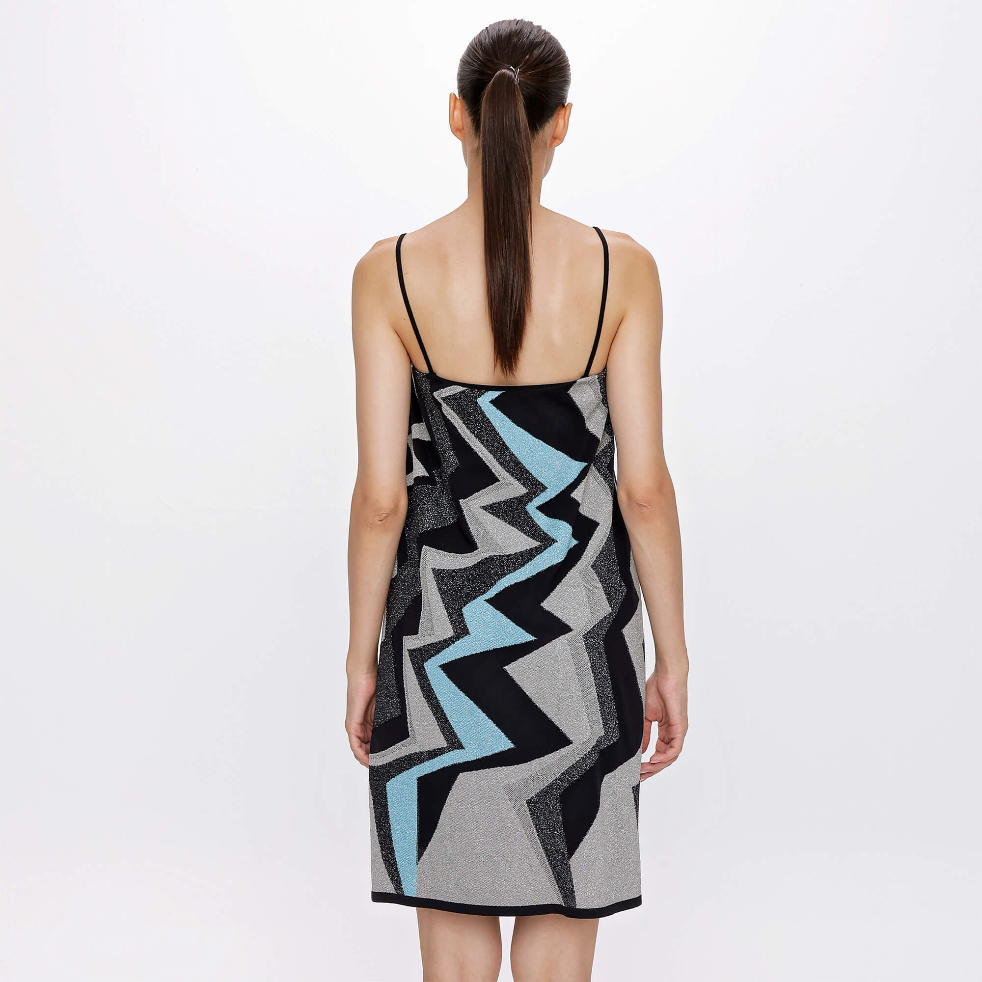 Missoni - Blue&Black  Metallised Fabric Sleeveless Dress